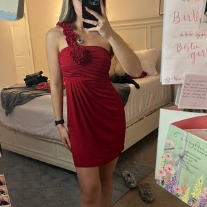 Red One-Shoulder Dress